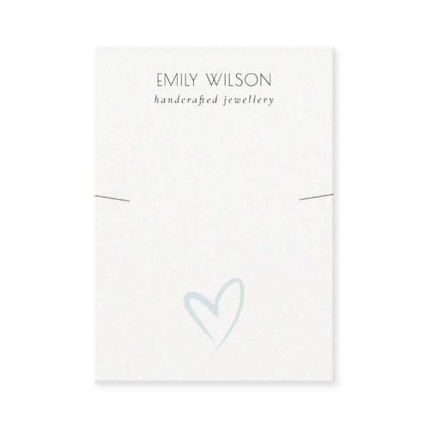 Elegant Simple Blue Heart Necklace Band Display