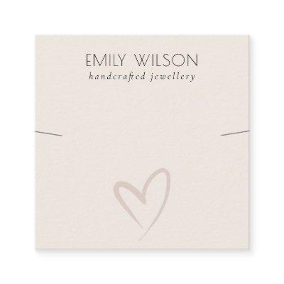 Elegant Simple Blush Heart Necklace Band Template  Square