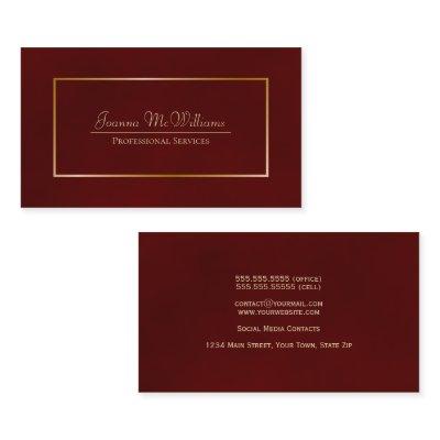 Elegant Simple Burgundy & Gold Professional