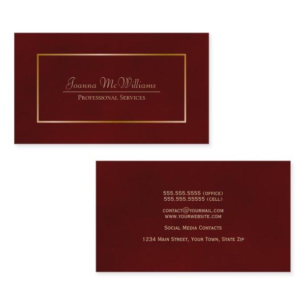 Elegant Simple Burgundy & Gold Professional