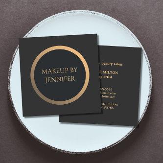Elegant Simple Dark Faux Gold Circle Makeup Aritst Square