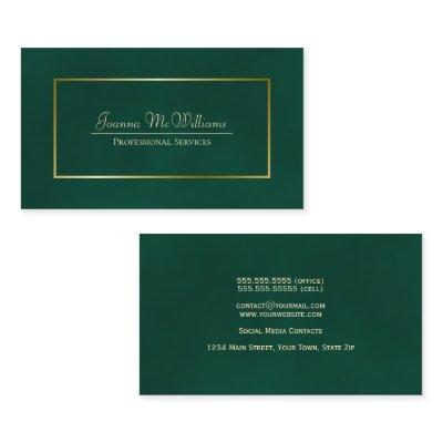 Elegant Simple Emerald Green & Gold Professional