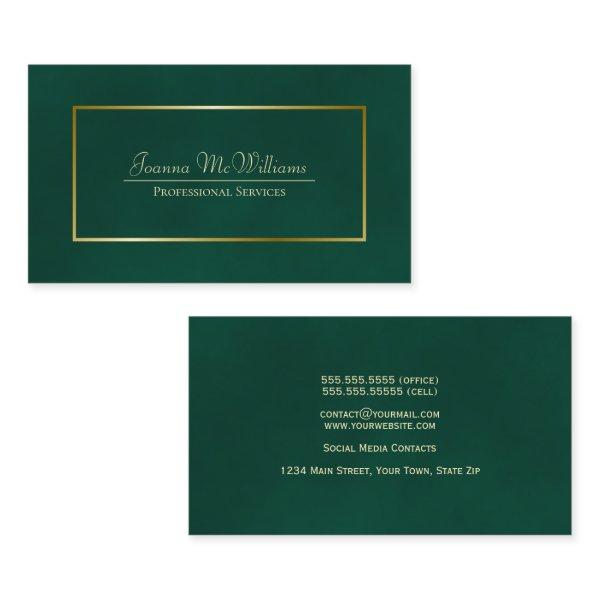 Elegant Simple Emerald Green & Gold Professional
