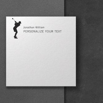 Elegant Simple Golf Player Personal Stationery Note Card