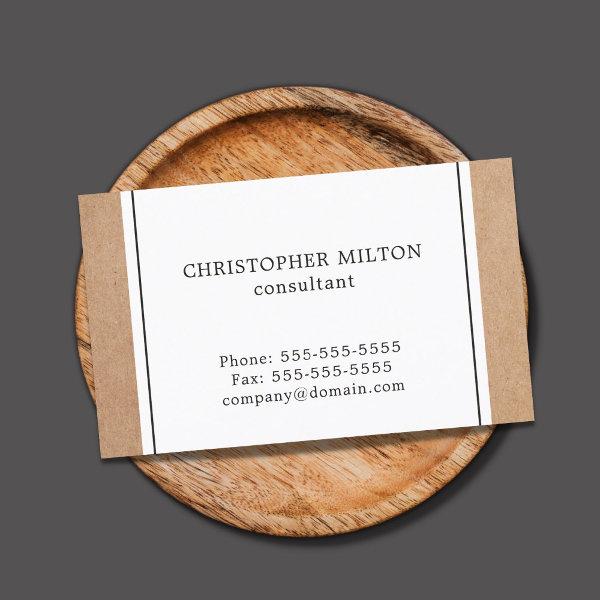 Elegant Simple Kraft Paper & White Consultant