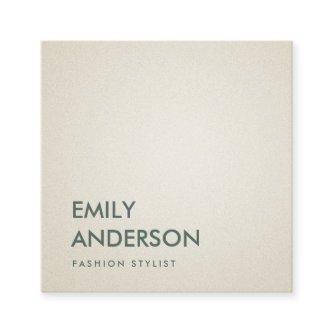 ELEGANT SIMPLE MINIMAL PEARL SILVER PROFESSIONAL SQUARE