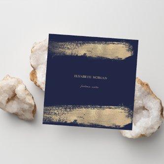 Elegant Simple, Minimalist,Faux Gold Brush Stroke Square