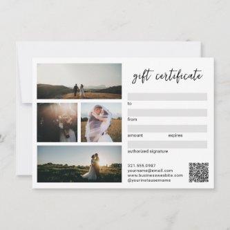 Elegant Simple Modern Photography Gift Certificate