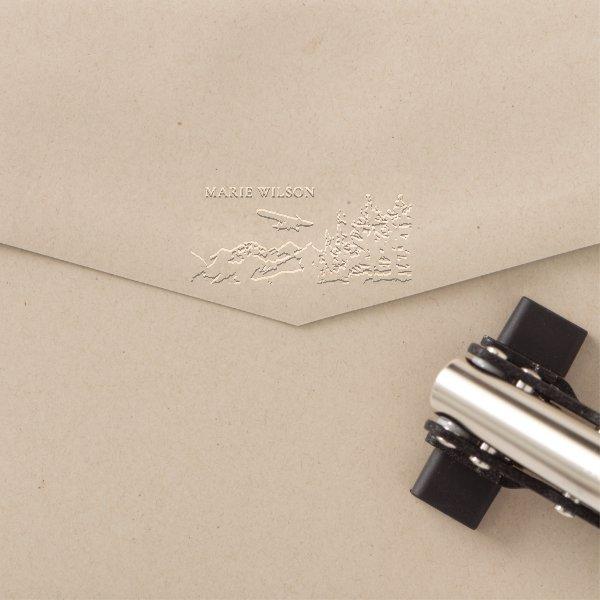 Elegant Simple Mountains Pine Plane Glider  Embosser