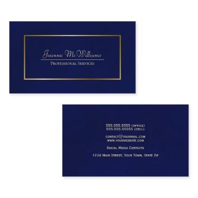 Elegant Simple Navy Blue & Gold Professional