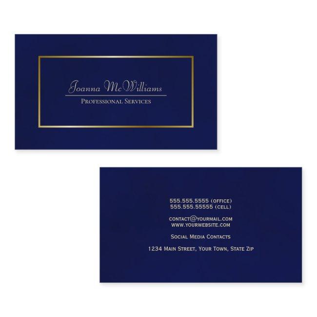 Elegant Simple Navy Blue & Gold Professional