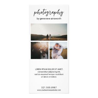 Elegant Simple Photo Collage Modern Photography Rack Card
