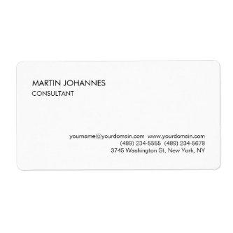 Elegant Simple Plain Black White  Label