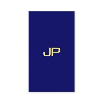 Elegant Simple Template Faux Gold Font Navy Blue