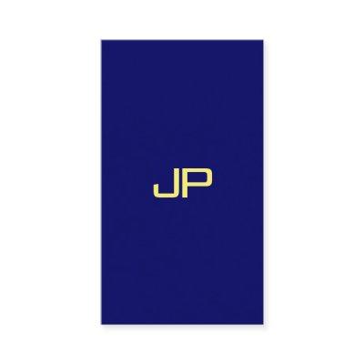 Elegant Simple Template Faux Gold Font Navy Blue