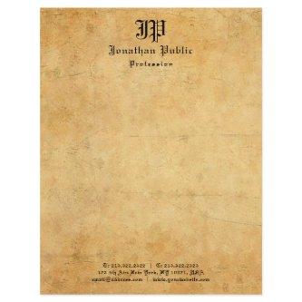Elegant Simple Vintage Rustic Classic Monogram Letterhead