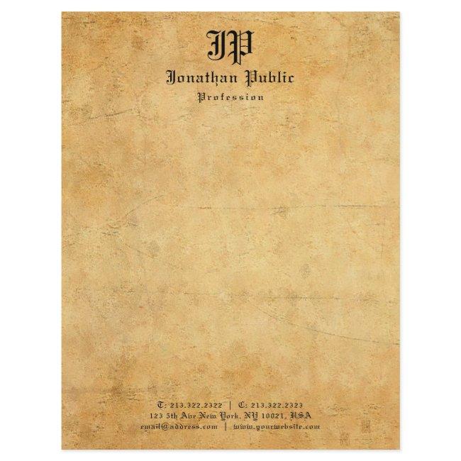 Elegant Simple Vintage Rustic Classic Monogram Letterhead