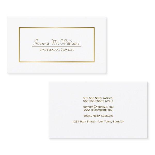 Elegant Simple White & Gold Professional