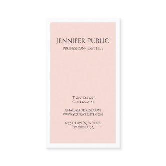 Elegant Sleek Design Blush Pink White Trendy Plain