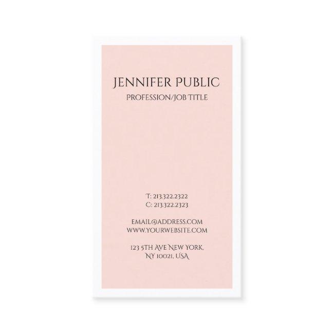 Elegant Sleek Design Blush Pink White Trendy Plain