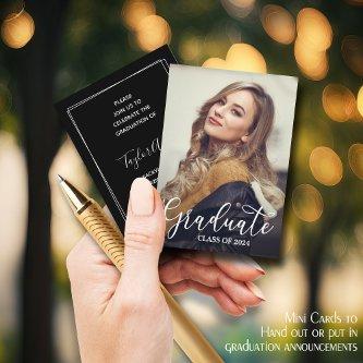 Elegant Small 2024 Photo Graduation Invitations