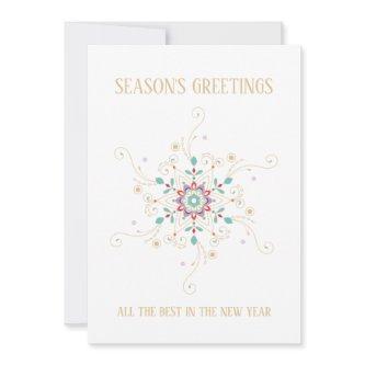 Elegant Snowflake Season's Greetings Business Holiday Card