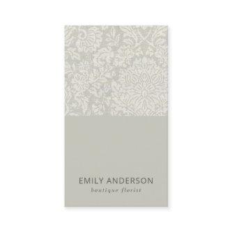 ELEGANT SOFT GREY WHITE DAMASK FLORAL PATTERN