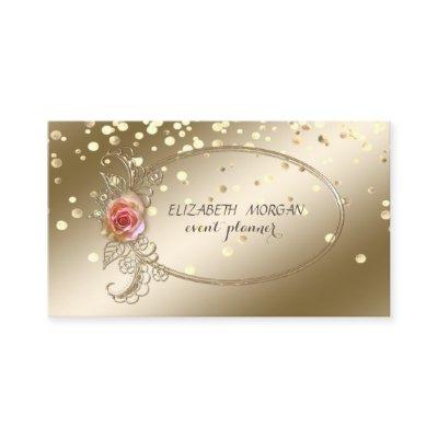 Elegant Sophisticated ,Gold Confetti,Rose