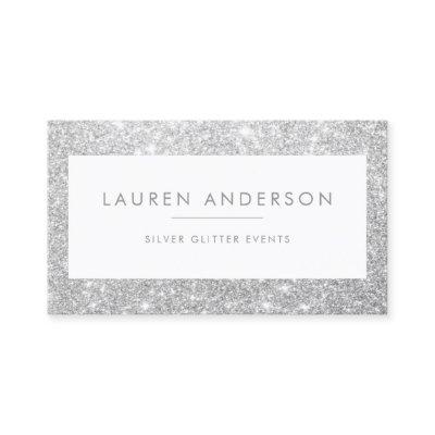 Elegant Sparkle and Shine Silver Glitter Salon