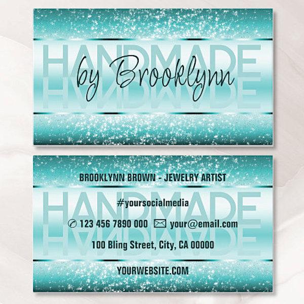 Elegant Sparkle Glitter Luxurious Glam Teal Green