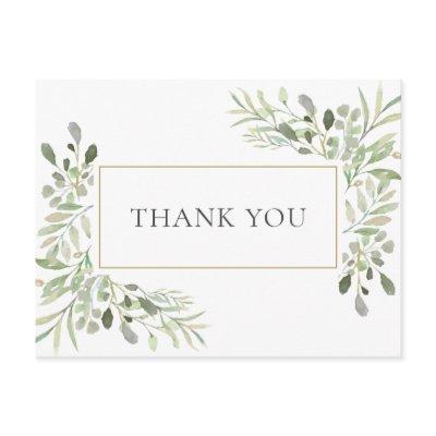 Elegant Spring Leaves Business Thank You Postcard