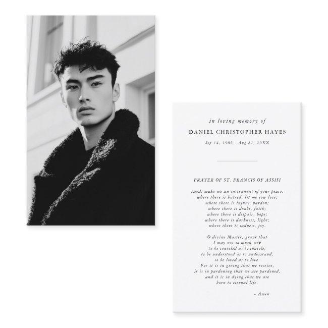 Elegant St. Francis Photo Prayer Card
