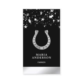 Elegant Stars Confetti Faux Silver Foil Horseshoe