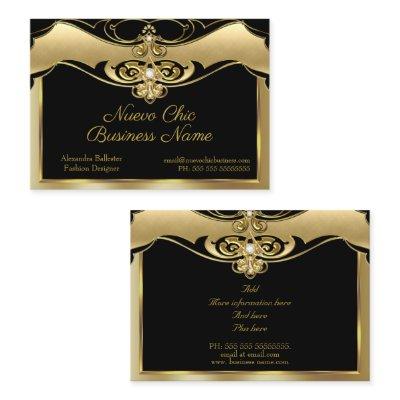 Elegant Stylish Fashion Beige Gold Gems Black