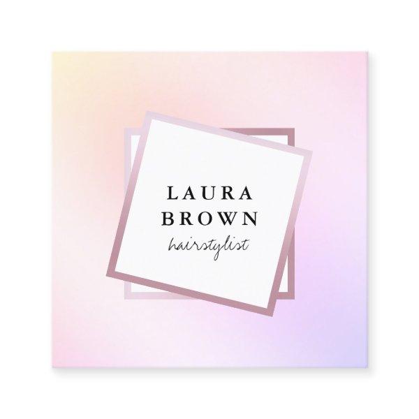 Elegant stylish geometric holographic hairstylist square