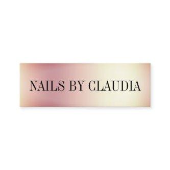 Elegant stylish holographic rose gold nails mini