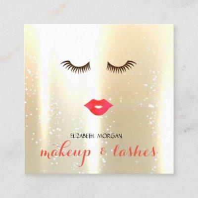 Elegant Stylish Modern Shinny  ,Lips,Lashes,Makeup Square