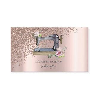 Elegant Stylish Rose Gold Diamonds Sewing Machine