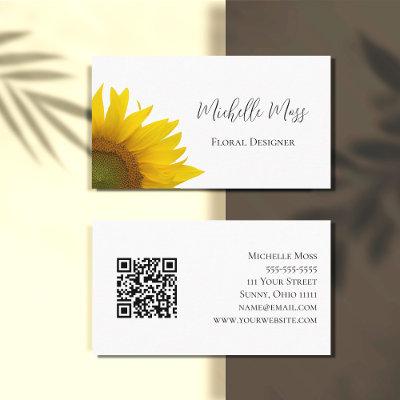 Elegant Sunflower QR code Floral