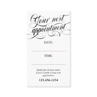 Elegant Swirly Calligraphy Your Next Appointment