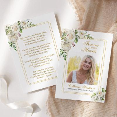 Elegant Sympathy Funeral Memorial Prayer Cards