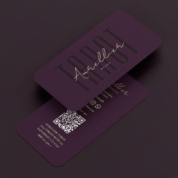 Elegant Tarot Reader Dark Purple Psychic