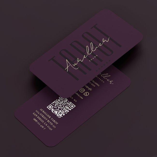Elegant Tarot Reader Dark Purple Psychic