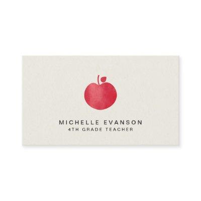 Elegant Teacher Professional Instructor Red Apple