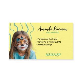 Elegant Teal and Yellow Face Painter