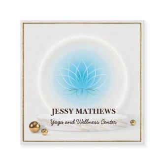 ELEGANT TEAL BLUE LOTUS MEDITATION YOGA SQUARE