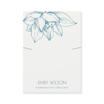 ELEGANT TEAL BLUE LOTUS SIMPLE NECKLACE DISPLAY