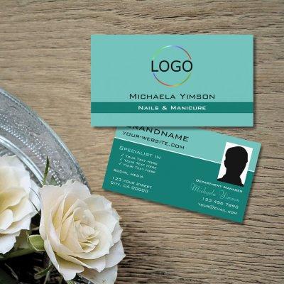 Elegant Teal Chic with Logo and Photo Professional