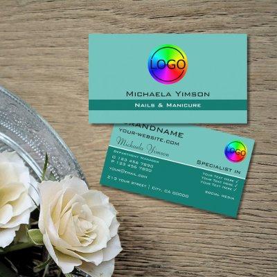 Elegant Teal Classic Chic with Logo Professional
