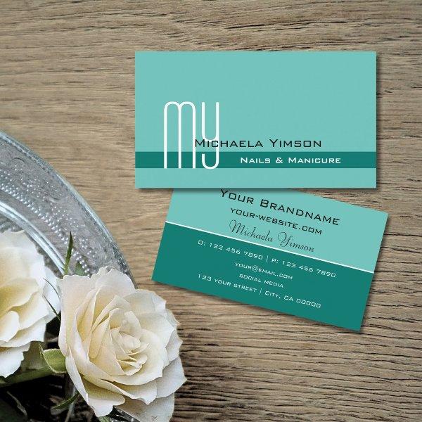 Elegant Teal Classic with Monogram Professional